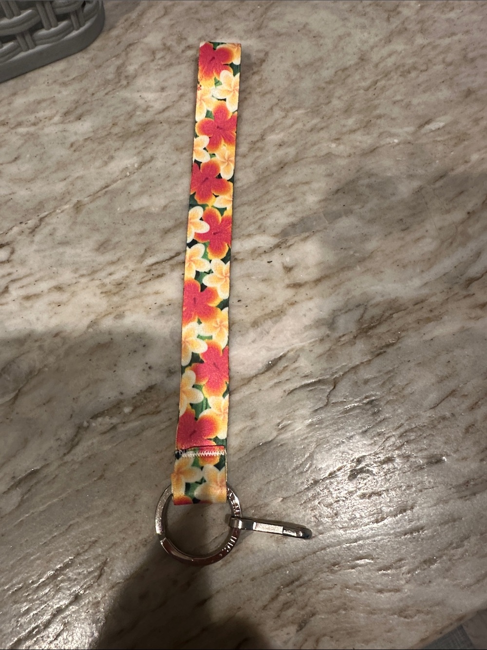 Floral Key Wristlet Strap - Yellow & Pink